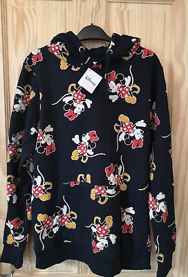 Disney Minnie Mouse Sweatshirt Hoodie Ladies/Teen Black Size 12 Large Fun • £23