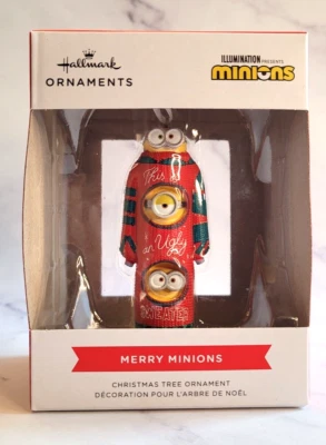 $12.50 • Buy New Hallmark  Merry Minions  Illumination Ugly Sweater Christmas Ornament 2022