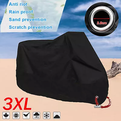 3XL Black Motorcycle Waterproof Cover For HondaVLX600 VT 750 1100 VTX 1300 1800 • $19.69