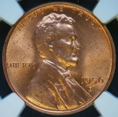 1956 D Lincoln Cent NGC MS66RD - Blazing Red Beauty In A Nearly Perfect Holder! • $4.99