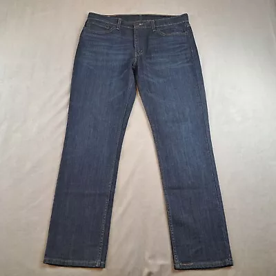 Levi's 511 Jeans Dark Blue Denim Size 36x32 Whiskers • $17.95