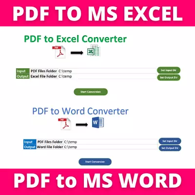 PDF To MS Excel PDF To MS Word Conversion Excel Spreadsheet • £5