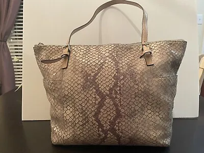 Michael Kors Python Leather Handbag Snakeskin Embossed Animal Print Safari • $60