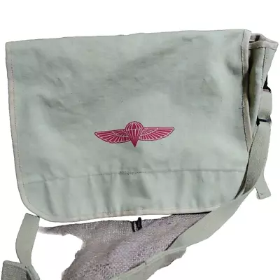 Vintage 1980'S Israeli Paratrooper Bag Military Canvas Messenger !!! • $27.16