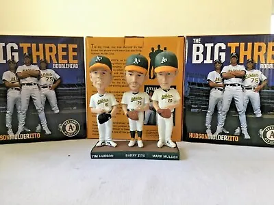 Oakland Athletics A's BIG THREE HUDSON MULDER ZITO BOBBLEHEAD SGA NEW 2017 MLB • $58.88