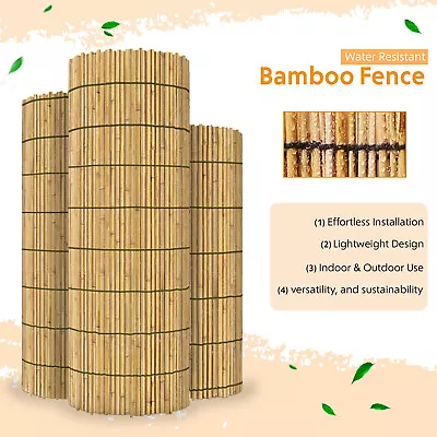 4M Bamboo Screening Roll Natural Fence Panel Peeled Reed Fencing Outdoor Garden • £49.97