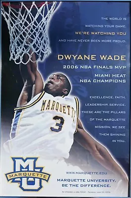 RARE Dwayne Wade College Poster Marquette 24×16  • $145