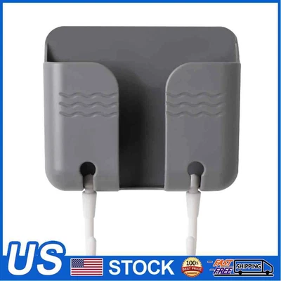 $6.49 • Buy Wall Mounted Mobile Phone Charging Bracket Control Organizer Box Rack With Hooks