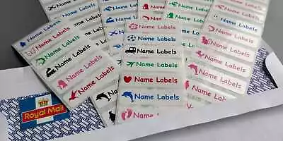 Personalised Stick On Name Labels Stickers Tags For School Kids Waterproof • £1.99