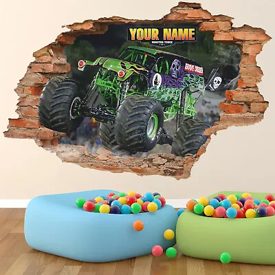 Monster Truck 3D Wall Decal Personalized Monster Truck Wall Sticker Decor • $77.55