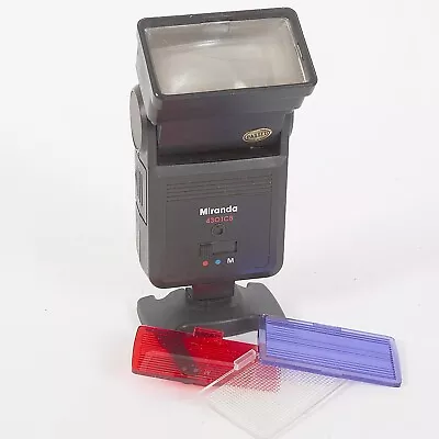 Miranda 430tcb Tilt Head Flash Gun - Diffuser Red  Blue & Green Filters #17 • £8