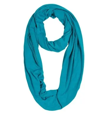 Women's Teal Infinity Scarf Cowl Hidden Pocket Lightweight FREE DELIVERY  • £7.99