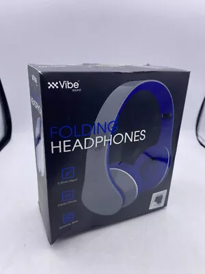 Vibe Sound Folding Headphones With 3.5mm Input Blue And Gray • $18.99