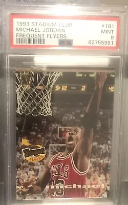 1993 Stadium Club #181 Michael Jordan Frequent Flyers Card PSA 9 Mint • $26.95