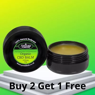 ORGANIC CBD BALM - Full Spectrum Oil. 500mg 1000mg 2000mg. Natural Relax Repair. • £12.95