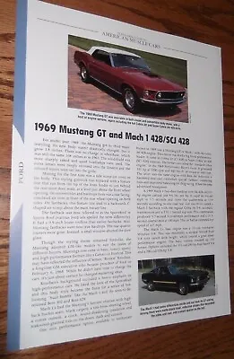 ★★1969 Mustang Gt/mach 1 Specs Info Photo 69 Cj 428 Scj 1 Ford Super Cobra Jet★★ • $4.99