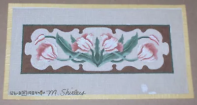 1984 Melissa Shirley Flowers / Floral Handpainted Needlepoint Canvas • $40