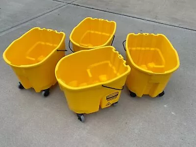 Rubbermaid WAVEBRAKE® 35 QT BUCKET AND CASTERS Yellow 2064914 Mop Bucket • $30