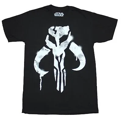 The Mandalorian Star Wars Mens T-shirt - Stencil Sprayed Mythosaur Logo Image • $16.98