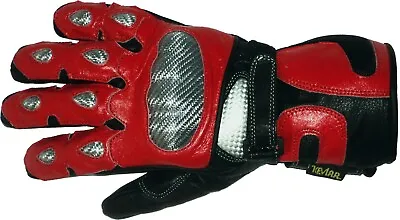 Mens Motorcycle Motorbike Cowhide Leather Protective Gloves With Kevlar • $24.89