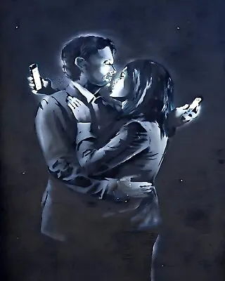 Banksy Mobile Lovers Graffiti 8 X 10 Art Print Photograph Picture Photo • $6.89