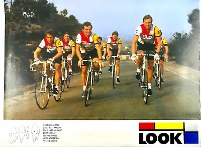 GREG LEMOND Poster Look La Vie Claire BERNARD HINAULT Vintage Bike 24x32  NOS • $135