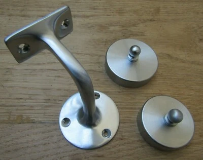 £11.99 • Buy SOLID BRASS HANDRAIL Support Stair Rail Bracket Cap Balustrade Wall Mounted 