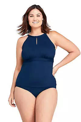 LANDS' END Plus Size 20W Mastectomy Keyhole High Neck Tankini Top NWT $75 • $36.99