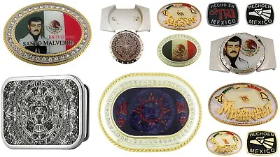 12 Pcs Mexican Flags Azteca Calander Malverde Saint Hecho En Mexico Belt Buckles • $42.80