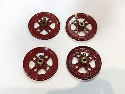 4 X Meccano #20a 2  Pulley Mid Red Stamped  Meccano  • £4.49