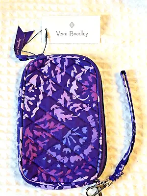 Vera Bradley Tech Case Wristlet Phone/Case Wallet Paisley Amethyst Purple • $28.99