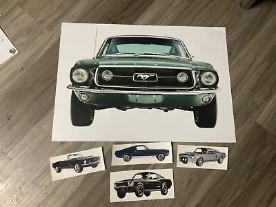 All Weather 19x14 FORD MUSTANG Vinyl POSTER CAR Free Sticker… Wall Print . • $13.99