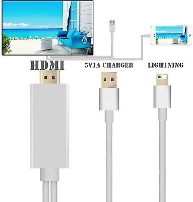 8 Pin To HDMI Cable HD TV Adapter Lead For Iphone 12 11 Pro XR XS Max 8 7 6 Ipad • $12.30