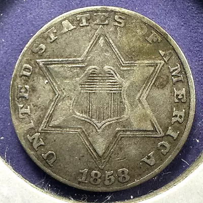 1858 3CS Three Cent Silver (78803) • $67.99