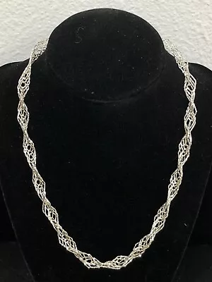 Unique Milor Italy .925 Sterling Silver Spiral Chain Necklace 16.1g MUST SEE! • $29.99