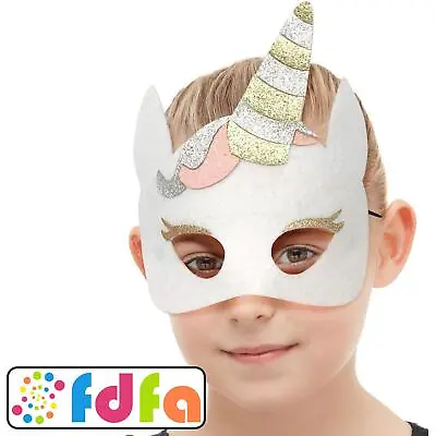 Smiffys Kids Unicorn Felt Mask Childs Fantasy Eyemask Book Day Fancy Dress • £3.19