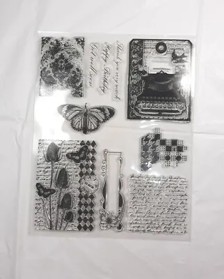 Acrylic Clear Stamps Mixed Media Textures ATC Background A5 Sheet X001BV • £5.99