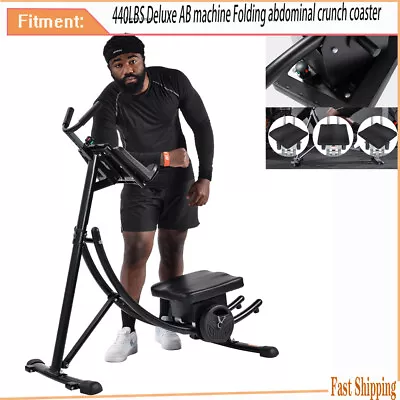 440LBS Deluxe AB Machine Folding Abdominal Crunch Coaster Max Workout Equipment • $366