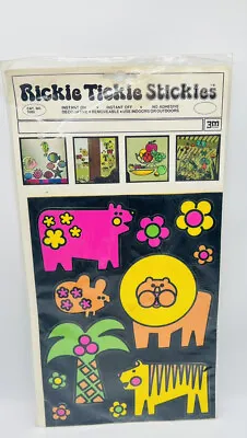 Vintage Rickie Tickie Stickies 3M Jungle Animal Neon Peace Hippie Stickers • $39.95