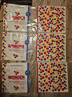 Lot Of 3 Unused Vintage Wonder Bread Bags .29 Cents Bag With New Sta-Fresh Bag. • $6.75