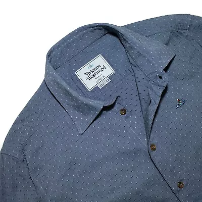 Mens VIVIENNE WESTWOOD Shirt 52 XL Blue Polka Dot • £40