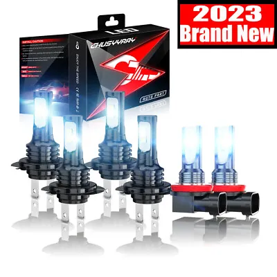 Combo LED Headlight H7+H7+H11 High Low Beam+Fog Light Bulbs 3 Sets 6000K White • $27.85