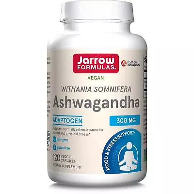 Jarrow Formulas Ashwagandha 300mg 120 Veg Capsules Stress Relaxation Calmness • £23.27