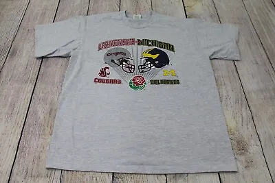 VTG 1998 Rose Bowl WSU Cougars Vs Michigan Wolverines Tour Champ Grey T-Shirt XL • $34.99