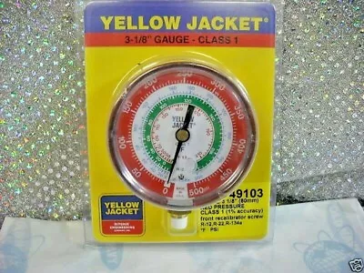 Yellow Jacket Ritchie Gauge Refrigeration 3-1/8 R12 R22 R134a 0/500 49103 • $41.95