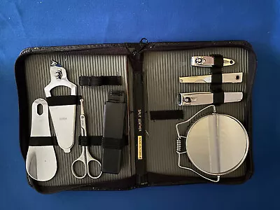 Men's Travel Grooming Kit Split Leather Zippered Case • $9.99