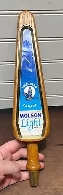 Vtg Wooden Molson Light Beer Tap 3 Sided Handle 12  Tall • $10