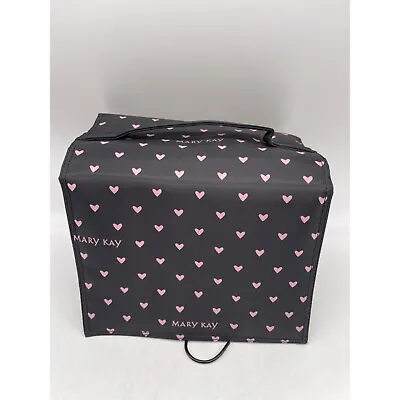 Mary Kay Black With Pink Heart Roll-Up Hanging Cosmetic Travel Bag • $36