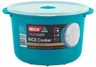 D Cor Microsafe Rice Vegetable Steamer 2.75L BPA Free Microwave Container Steam • £10.63