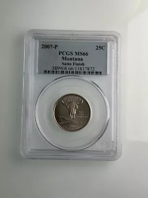 2007-P Montana State Satin Finish Quarter 25c PCGS MS66 • $29.99